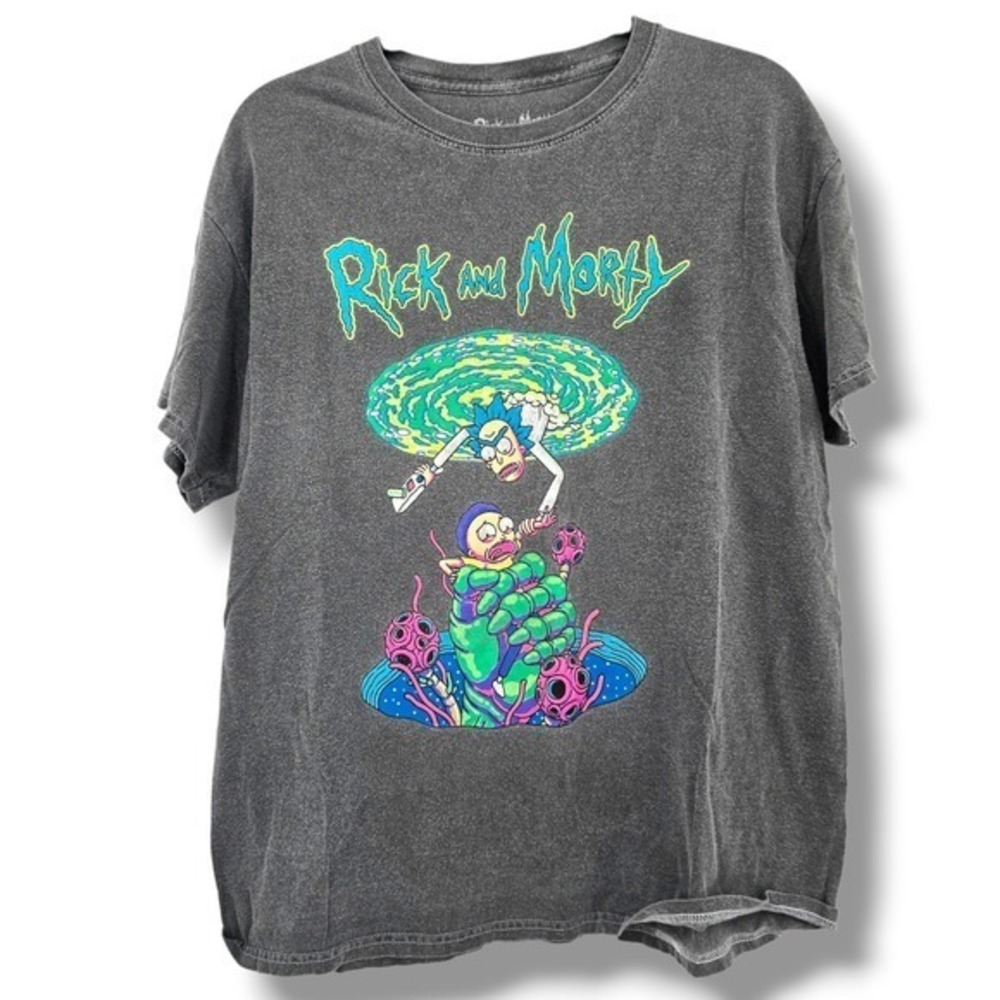 Rick and Morty Adult Swim Graphic T-Shirt Gray Cartoon Network Mens M/L